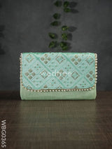 Silky Shimmer Purse With White Pearl Lace - Wbg0365 Clutches & Purses