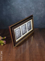 Silver Ganesh Lakshmi Saraswathi Frame - Wl2303 German Photo