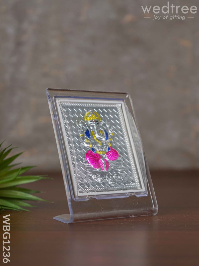 Silver Ganesha Photoframe With Stand - Wl3499 German Photo Frame