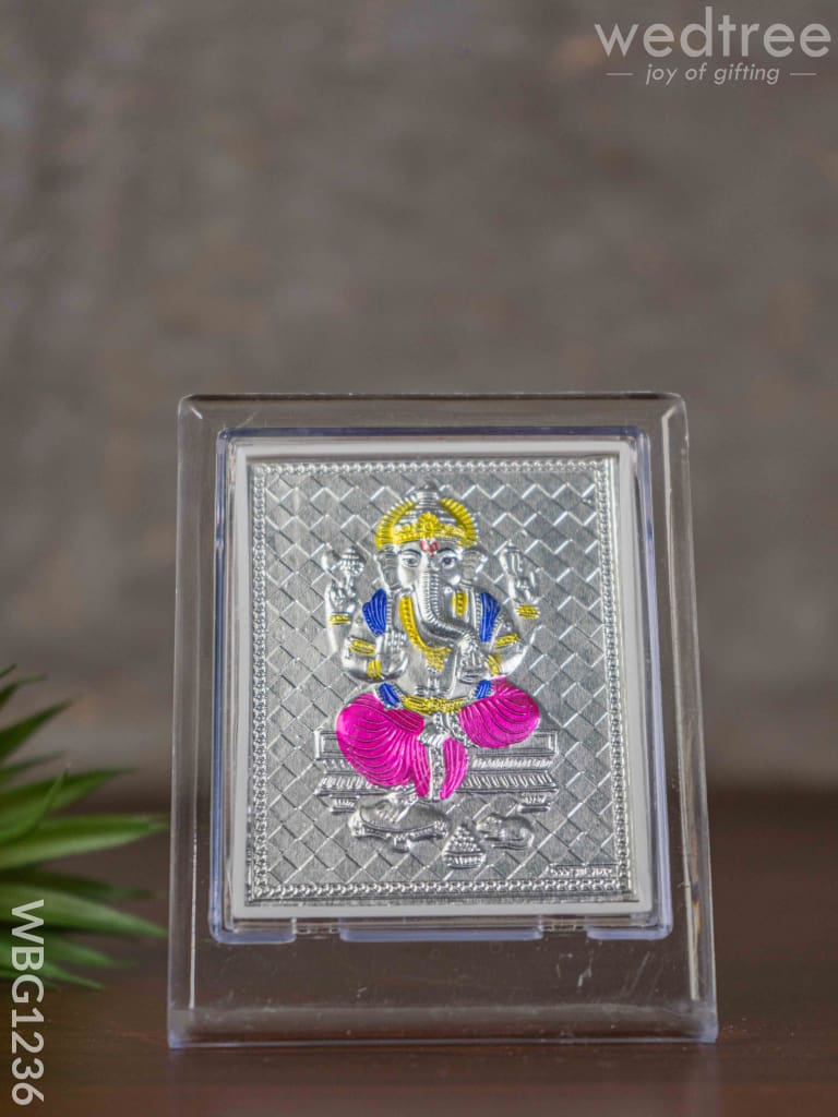 Silver Ganesha Photoframe With Stand - Wl3499 German Photo Frame