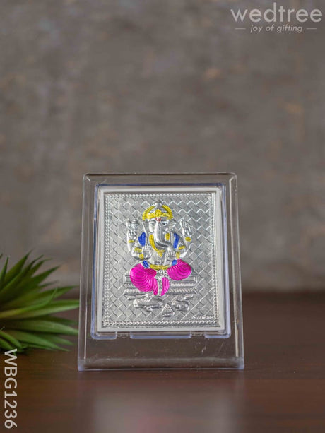 Silver Ganesha Photoframe With Stand - Wl3499 German Photo Frame