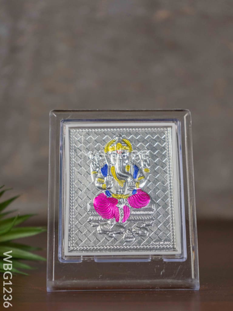 Silver Ganesha Photoframe With Stand - Wl3499 German Photo Frame