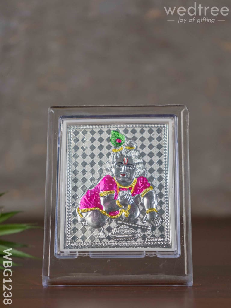 Silver Laddu Gopal Photoframe With Stand - Wl3501 German Photo Frame