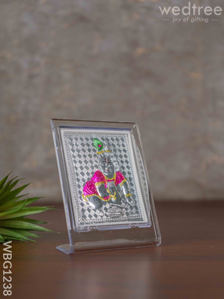 Silver Laddu Gopal Photoframe With Stand - Wl3501 German Photo Frame