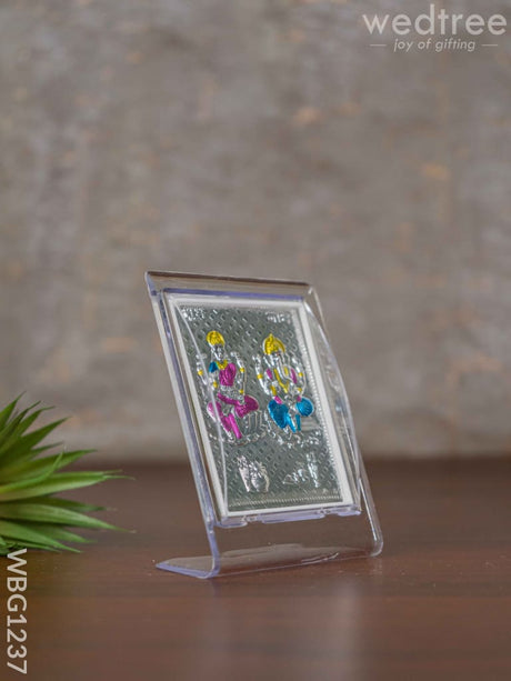 Silver Lakshmi Ganesha Photoframe With Stand - Wl3500 German Photo Frame