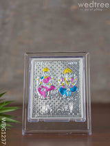 Silver Lakshmi Ganesha Photoframe With Stand - Wl3500 German Photo Frame