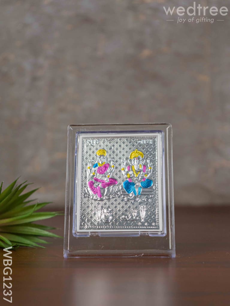 Silver Lakshmi Ganesha Photoframe With Stand - Wl3500 German Photo Frame