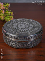 Oxidised Poori Box - Wl3269 6.5 Inch Meenakari Containers