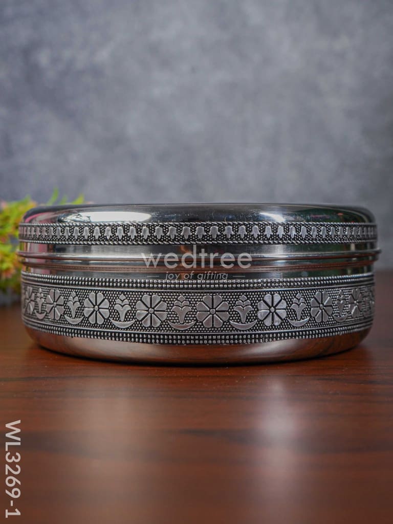 Oxidised Poori Box - Wl3269 Meenakari Containers