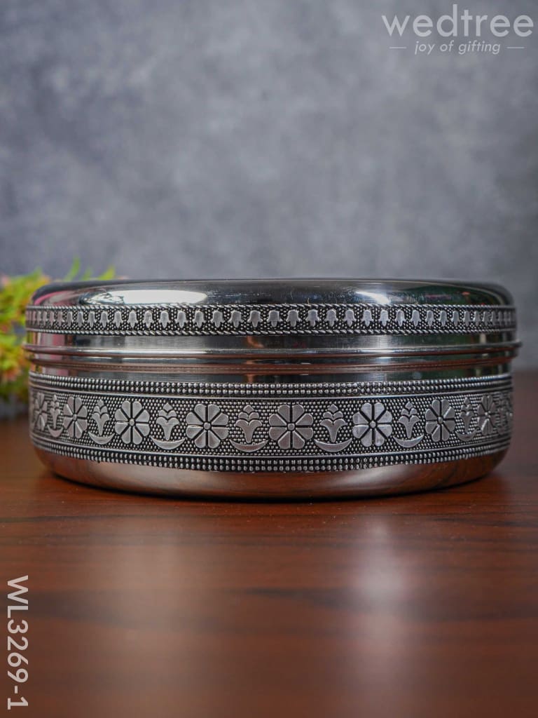 Oxidised Poori Box - Wl3269 Meenakari Containers