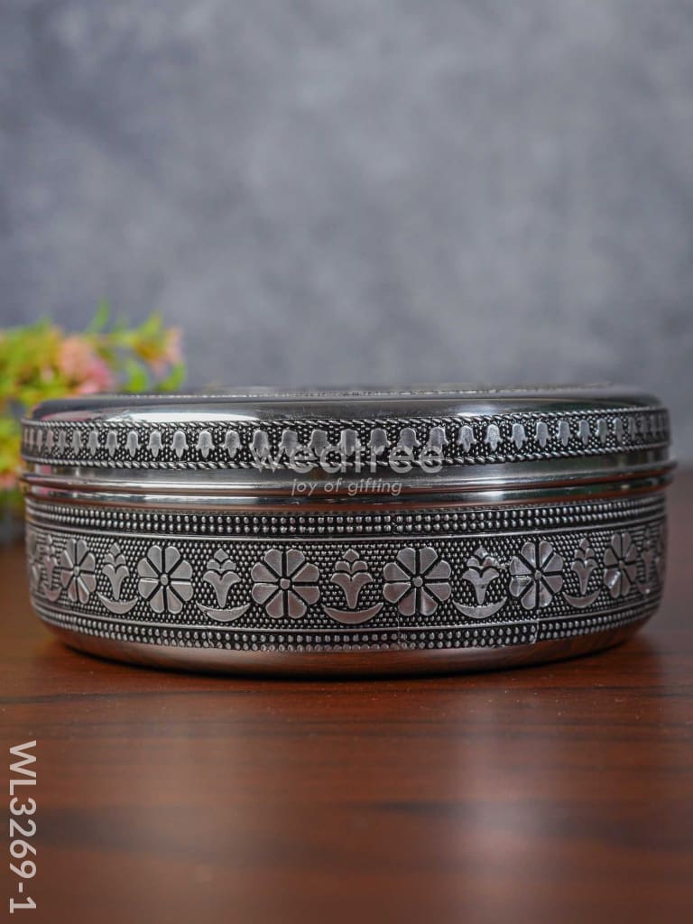 Oxidised Poori Box - Wl3269 Meenakari Containers