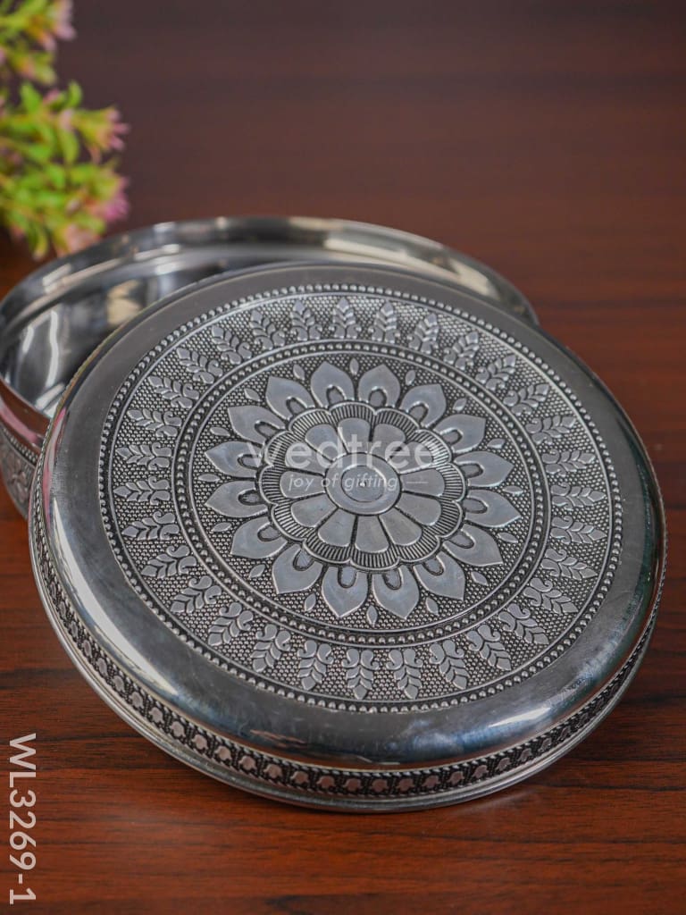 Oxidised Poori Box - Wl3269 Meenakari Containers