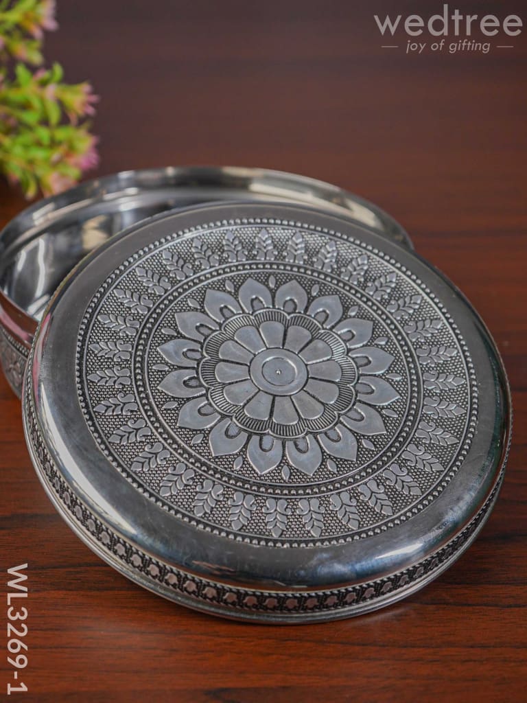 Oxidised Poori Box - Wl3269 Meenakari Containers