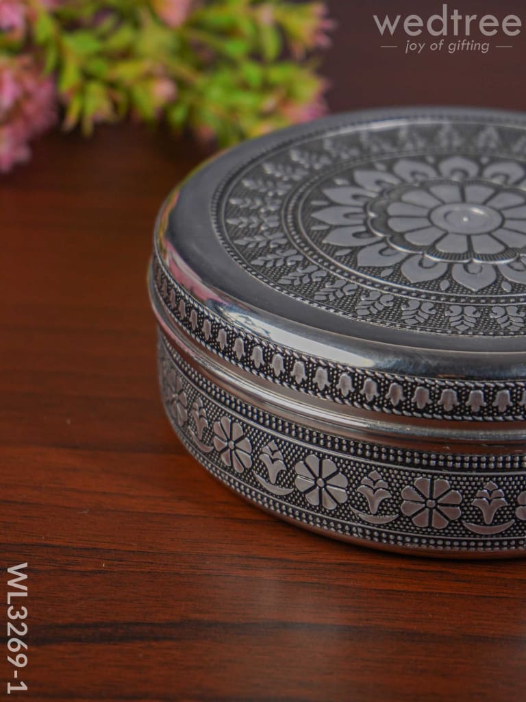 Oxidised Poori Box - Wl3269 Meenakari Containers