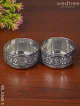 Oxidised Thali Set Of 4 - 9.5 Inch Wl3268-1 Meenakari Trays & Plates