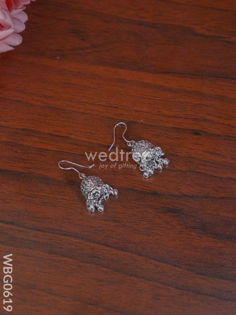 Silver Oxidised Chain With Earrings - Wbg0619 Kids Return Gifts