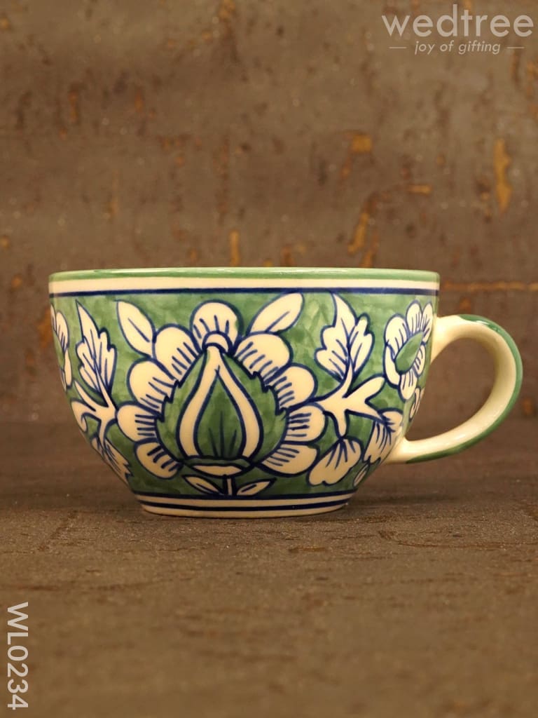 Soup Mug - Green Mughal (Hand Painted) Set Of 2 Wl0234 Ceramics