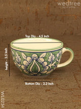 Soup Mug - Green Mughal (Hand Painted) Set Of 2 Wl0234 Ceramics