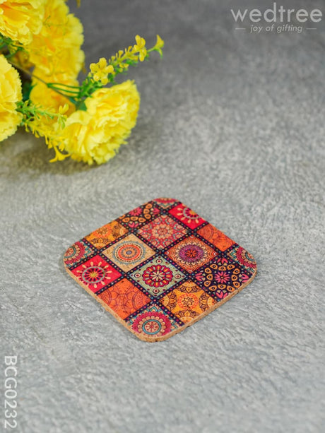 Square Shaped Coaster With Prints - Bcg0232 Desk Organisers