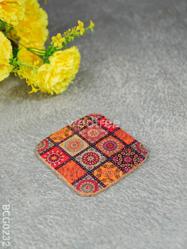 Square Shaped Coaster With Prints - Bcg0232 Desk Organisers