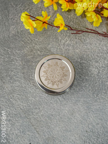Stainless Steel Poori Box With Floral Prints - Wbg1300 Medium Dining Essentials
