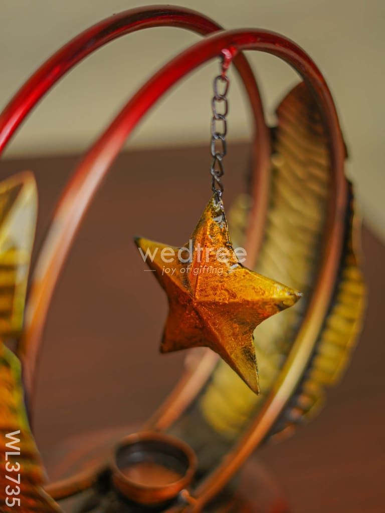 Star In Ring T Light Holder - Wl3735 Metal Decor Utility