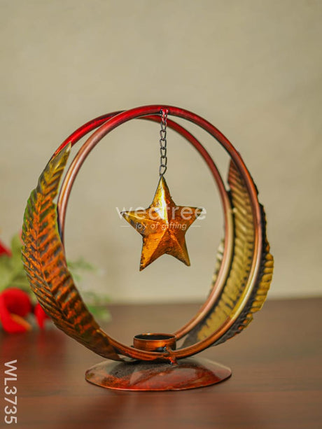 Star In Ring T Light Holder - Wl3735 Metal Decor Utility