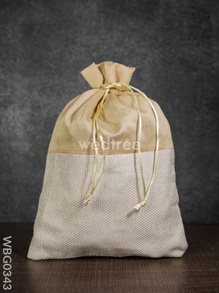 String Bag Raw Silk and Jute 8 inch x 11 inch WBG0343