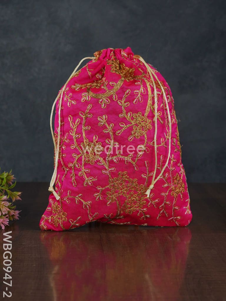 String Bag With Floral Embroidery - Wbg0947 Bags