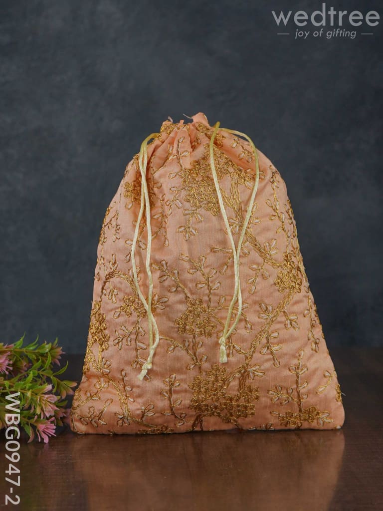 String Bag With Floral Embroidery - Wbg0947 Bags