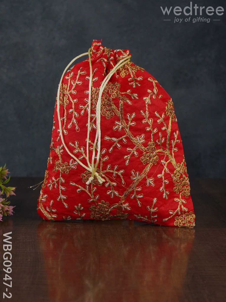 String Bag With Floral Embroidery - Wbg0947 Bags