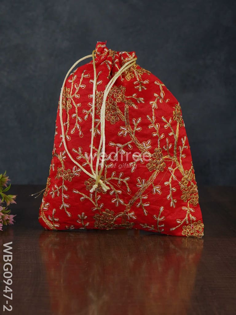 String Bag With Floral Embroidery - Wbg0947 Bags