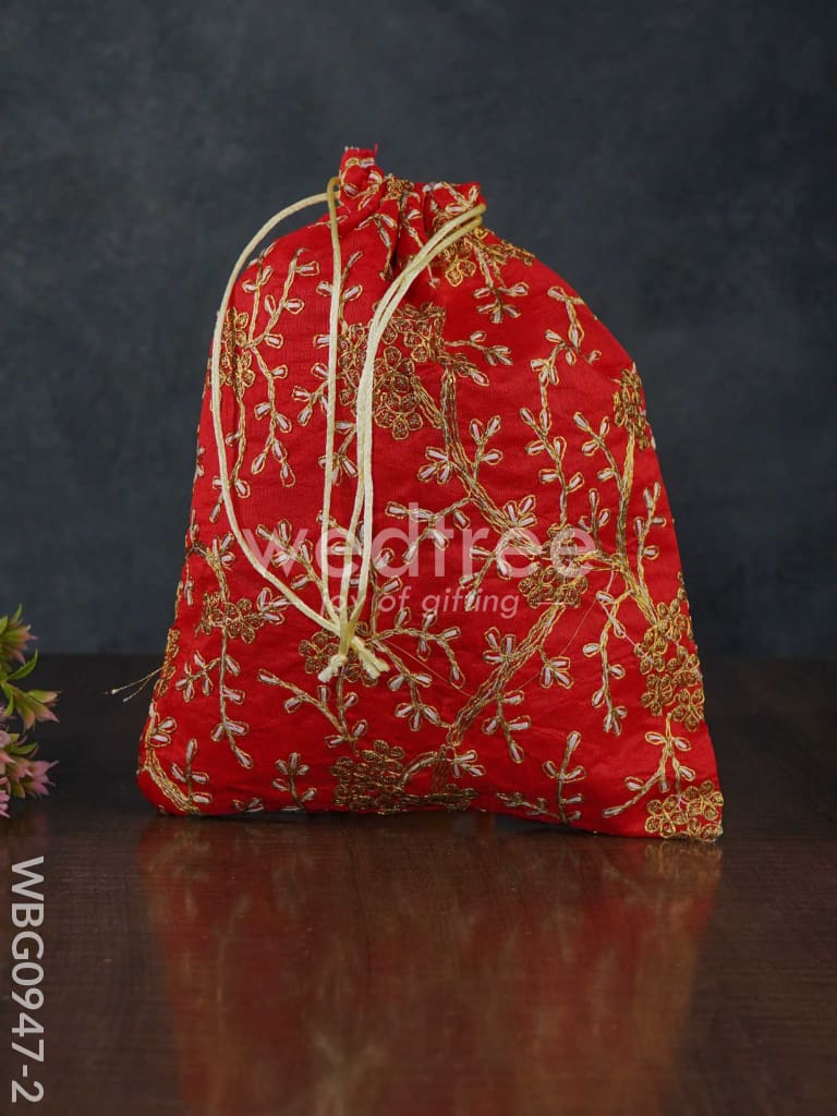String Bag With Floral Embroidery - Wbg0947 Bags