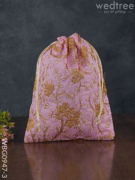 String Bag With Floral Embroidery - Wbg0947 Big Bags