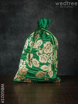 String Bag With Golden Floral Prints -6 X 9 Inches - Wbg0219 Bags