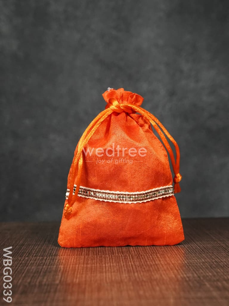 String Bag With Lace -4 X 5Inches - Wbg0339 Bags