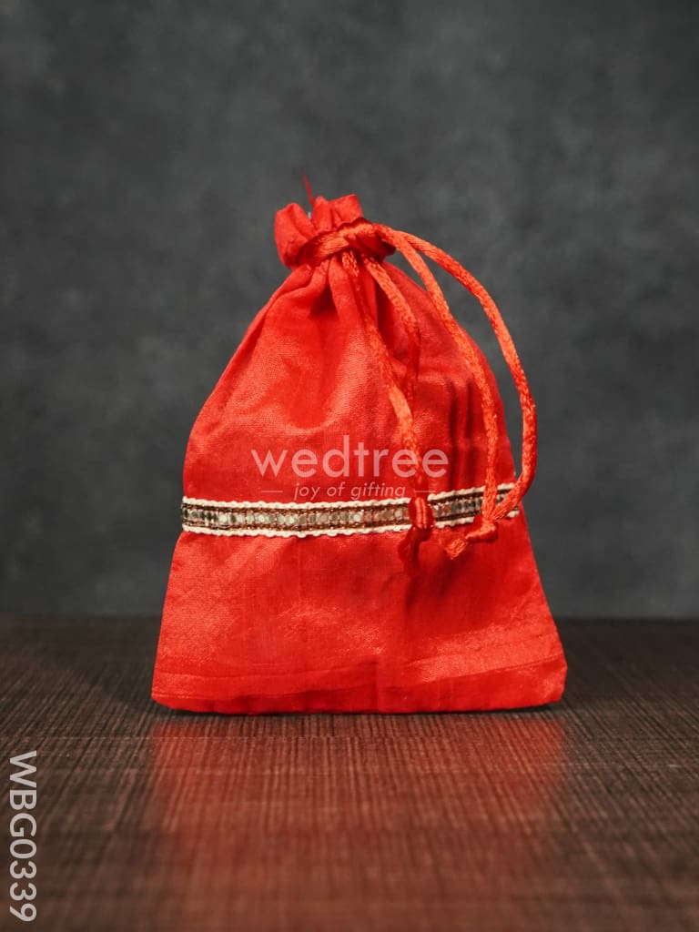 String Bag With Lace -4 X 5Inches - Wbg0339 Bags