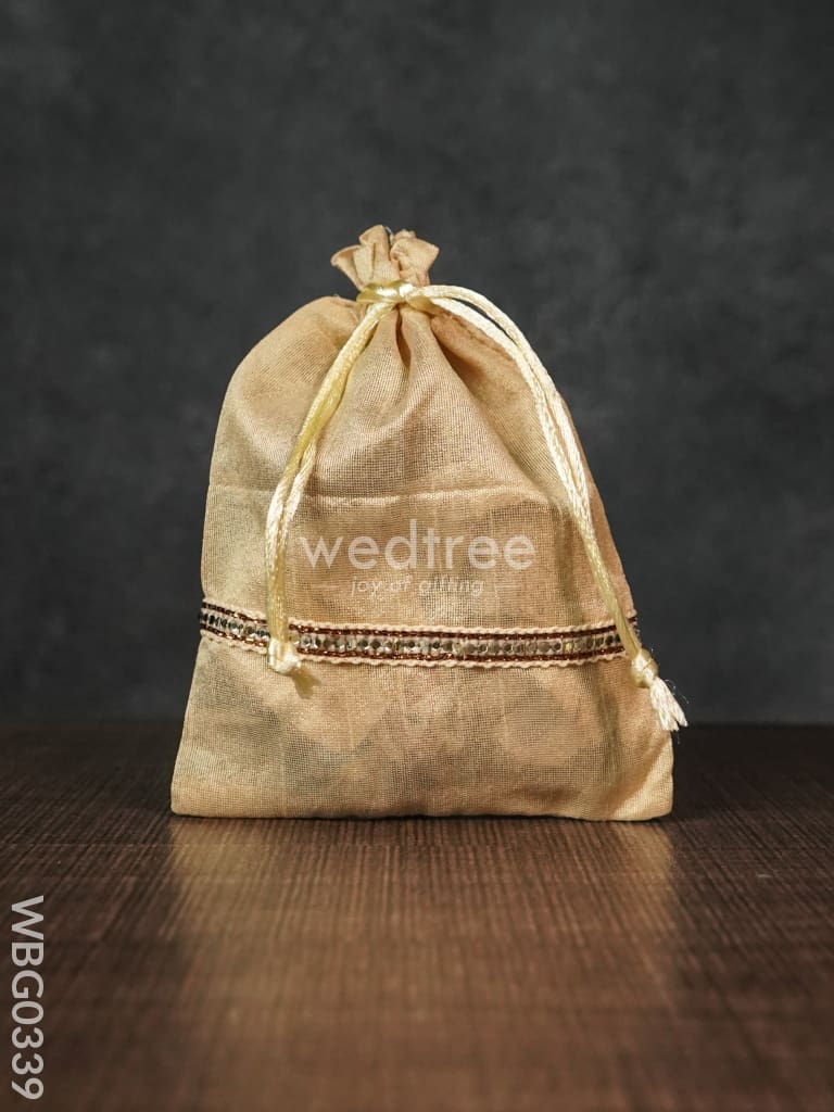 String Bag With Lace -4 X 5Inches - Wbg0339 Bags