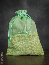 String Bag With Mango Design Embroidery Work - 8 X 11 Inches Wbg0216 Bags