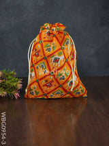 String Bag With Patola Prints - Wbg0954 Bags