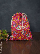 String Bag With Patola Prints - Wbg0954 Medium Bags