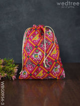 String Bag With Patola Prints - Wbg0954 Medium Bags