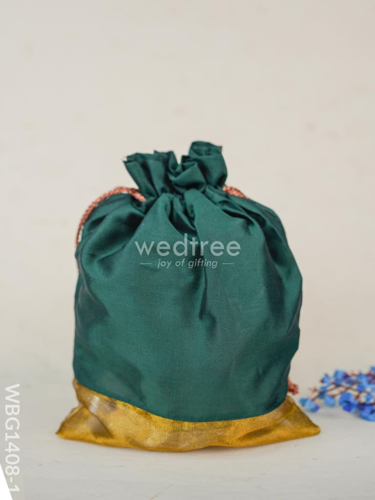 Potli Bag With Lakshmi Motive - Wbg1408 Bags