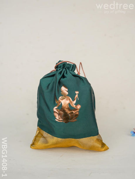 Potli Bag With Lakshmi Motive - Wbg1408 Bags