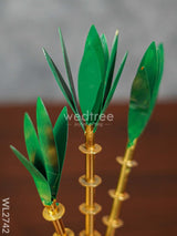 German Silver Sugar Cane Tree - Set Of 2 Wl2742 Pooja Utility