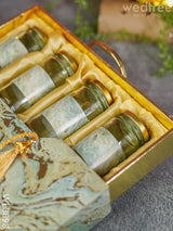 Suitcase Dry Fruit Box With 4 Glass Jars - Wl3898