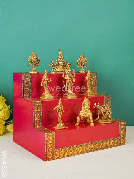 Swarna Golu 3 - Meenakari Padi & Brass Idols Wl4326