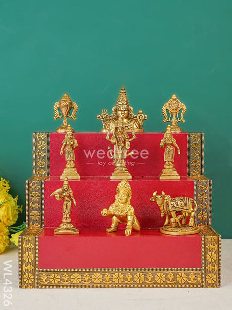 Swarna Golu 3 - Meenakari Padi & Brass Idols Wl4326