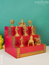 Swarna Golu 3 - Meenakari Padi & Brass Idols Wl4326