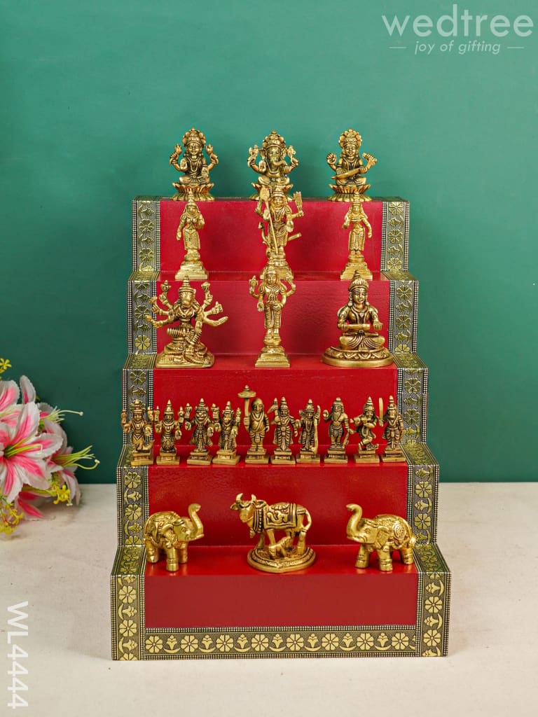 Swarna Golu 5 - Gold Oxidized Padi & Brass Idols Wl4444